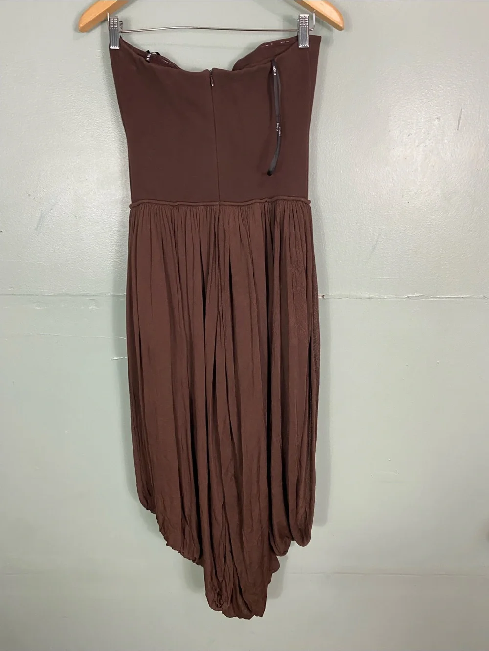 Et Ochs Harris Knit Jumpsuit Draped Baggy Brown Medium Strapless